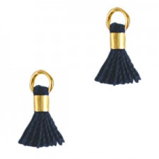 Mini Quaste Ibiza Style 0.7cm Gold-midnight blue